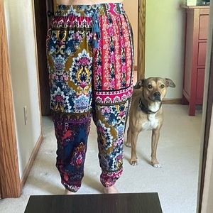 Anthropology Zadie Velvet Patchwork Ruched Lounger Jogger M